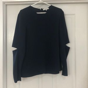 Tibi blue crepe blouse
